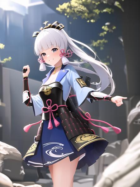 20230203093967-498750019-ayaka, genshin impact, 1girl, armor, highres, white hair,smile.png